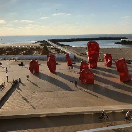 Panoramic View On Beach, Ships, Sea - Place To Be Apartment Ostend